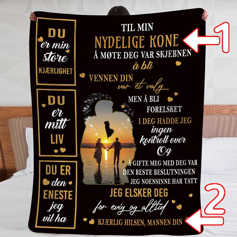 Teppe fra mann til kone - "Jeg føler livet med deg" - Kosteppe