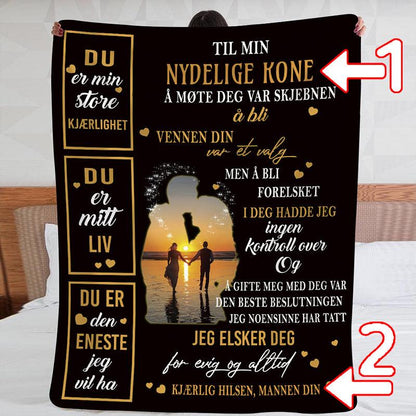Teppe fra mann til kone - "Jeg føler livet med deg" - Kosteppe