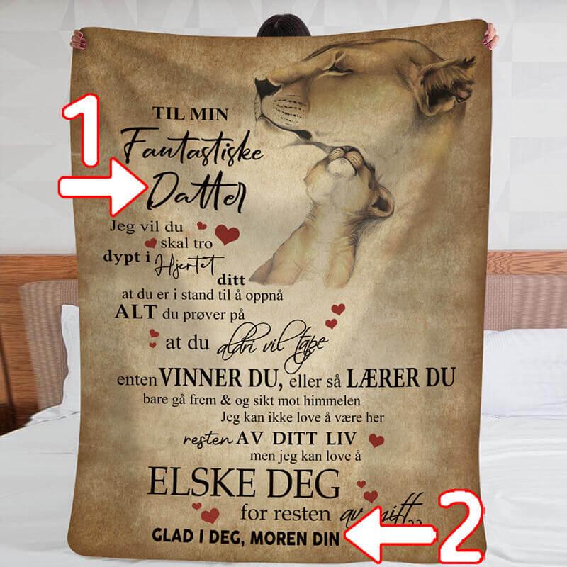 Teppe fra mor til datter - "Jeg vil alltid være med deg" - Kosteppe