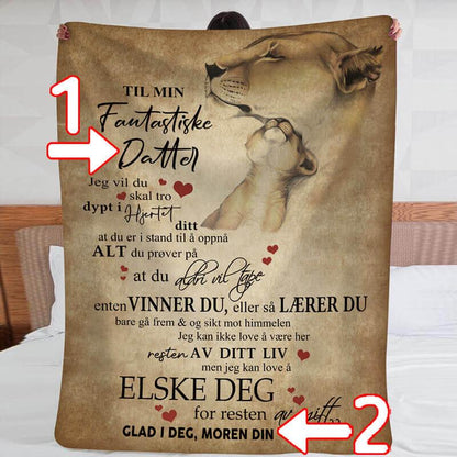 Teppe fra mor til datter - "Jeg vil alltid være med deg" - Kosteppe