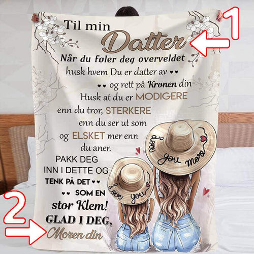 Personlig teppe fra mor til datter  - "Min skjønnhet er i deg" - Kosteppe