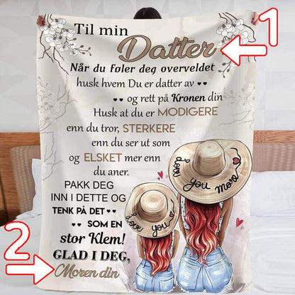 Personlig teppe fra mor til datter  - "Min skjønnhet er i deg" - Kosteppe