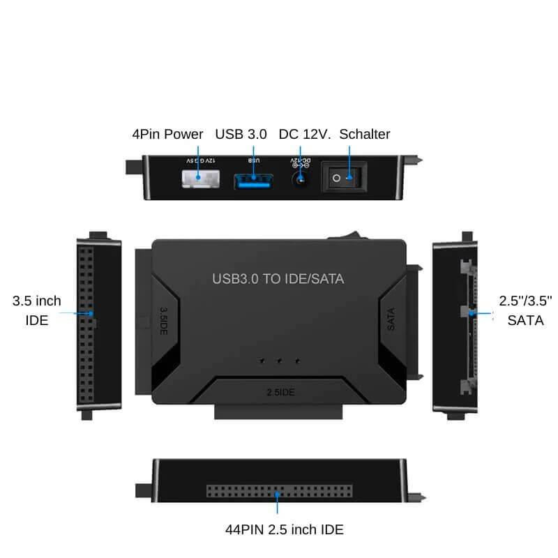 USB 3.0 til IDE/SATA-harddiskadapter - Kosteppe