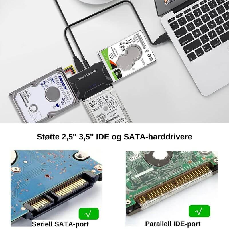 USB 3.0 til IDE/SATA-harddiskadapter - Kosteppe
