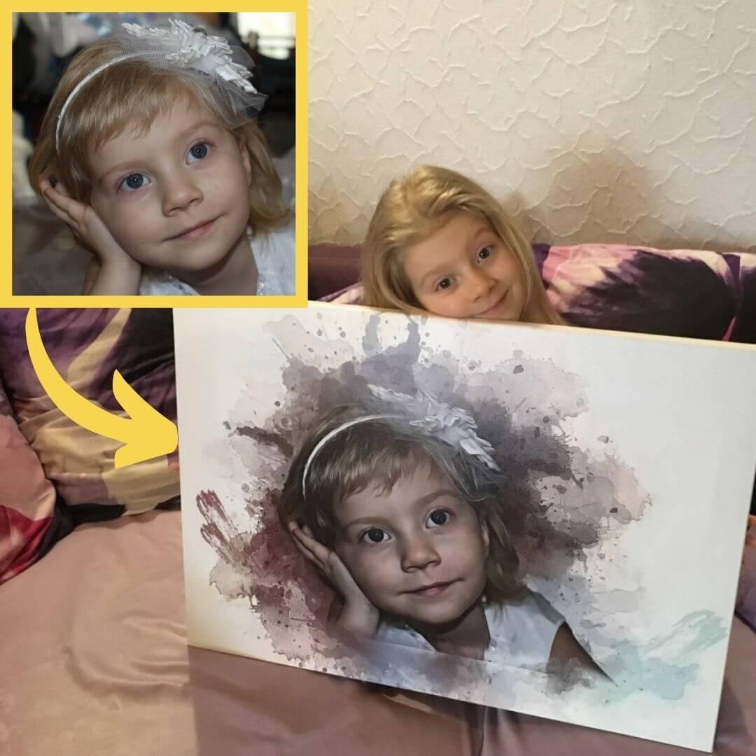 Egendefinert akvarellbilde på lerret - Kosteppe