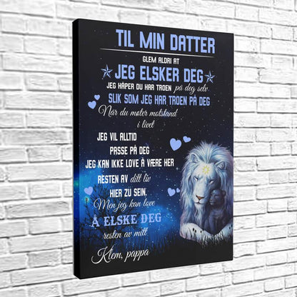 Foto på lerret fra far til datter - "Dybden av ømhet i deg" - Kosteppe