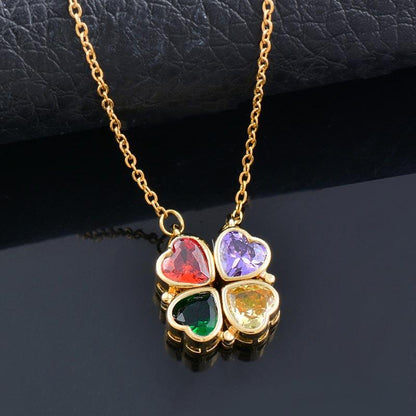 LUKSUS HALSKJEDE MED 4 HJERTER - Kosteppe