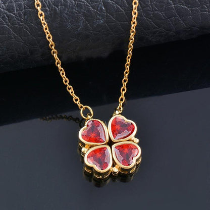 LUKSUS HALSKJEDE MED 4 HJERTER - Kosteppe