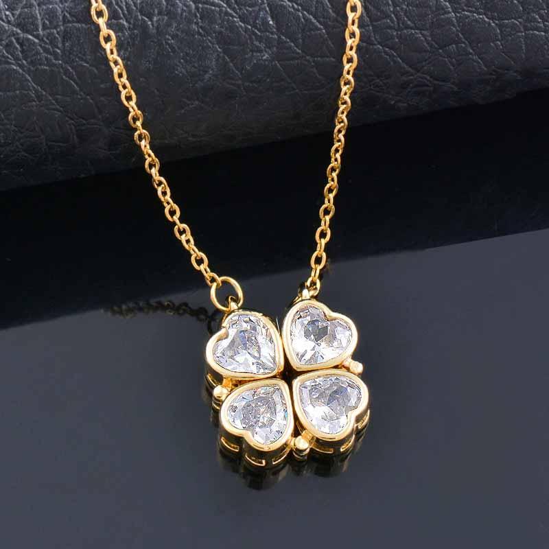 LUKSUS HALSKJEDE MED 4 HJERTER - Kosteppe