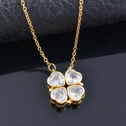 LUKSUS HALSKJEDE MED 4 HJERTER - Kosteppe