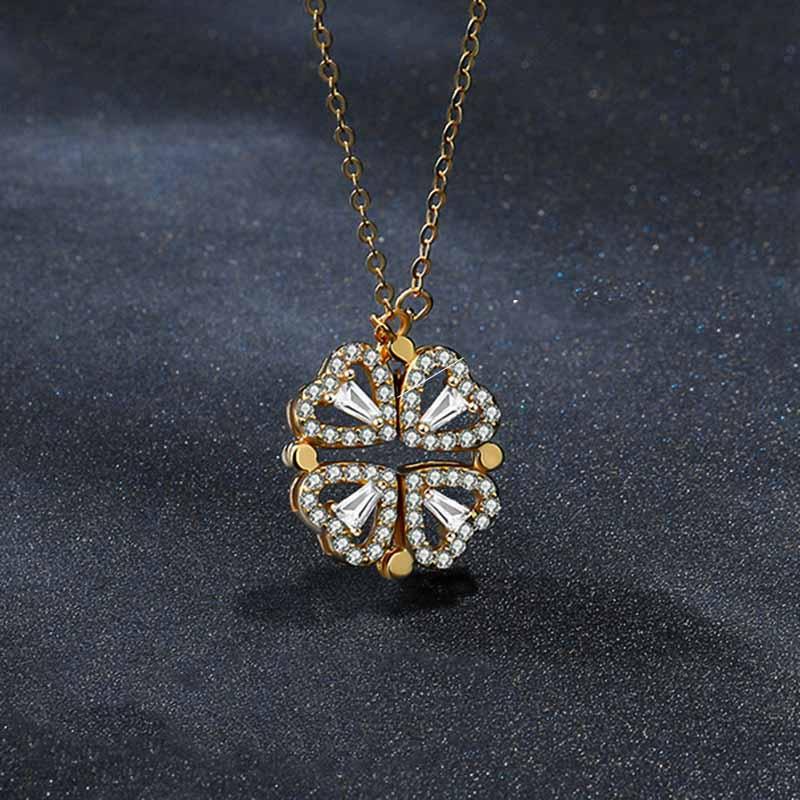 LUKSUS HALSKJEDE MED 4 HJERTER - Kosteppe