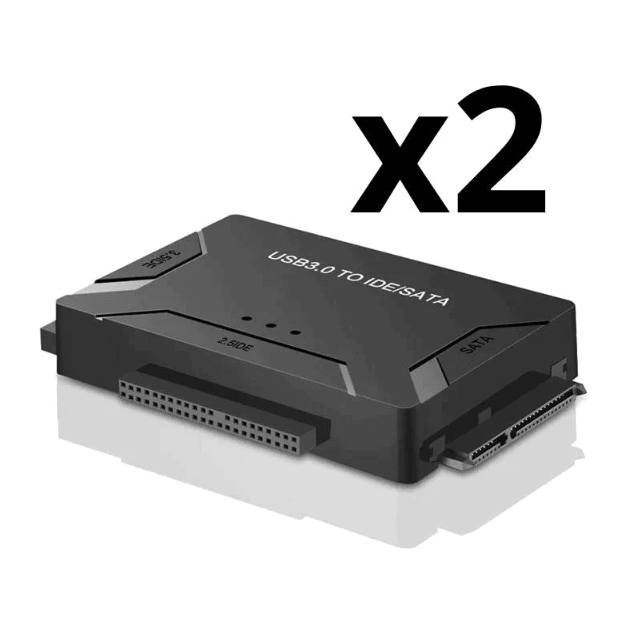 USB 3.0 til IDE/SATA-harddiskadapter x2 - Kosteppe