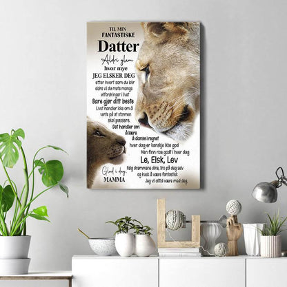 Foto på lerret fra mor til datter - "Jeg er alltid med deg" - Kosteppe