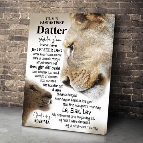 Foto på lerret fra mor til datter - "Jeg er alltid med deg" - Kosteppe