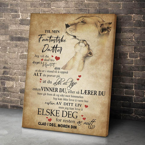 Foto på lerret fra mor til datter - "Jeg vil alltid være med deg" - Kosteppe