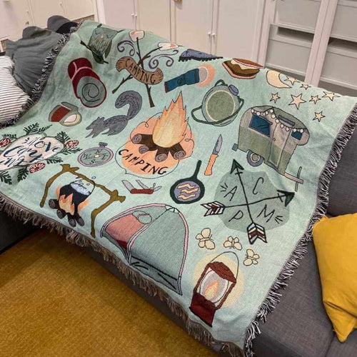 "Campingelsker" Dekorativt Pledd