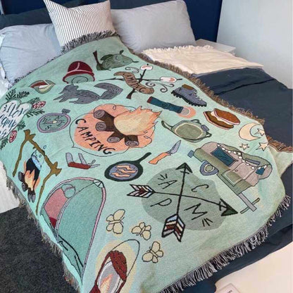 "Campingelsker" Dekorativt Pledd