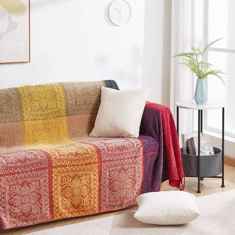 "Ubetinget" Boho-vevd Pledd med Dusker