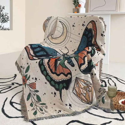 "Ettertrykkelig sommerfugl" Dekorativt Pledd