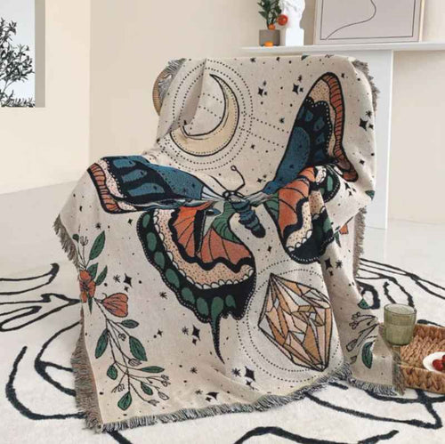 "Ettertrykkelig sommerfugl" Dekorativt Pledd