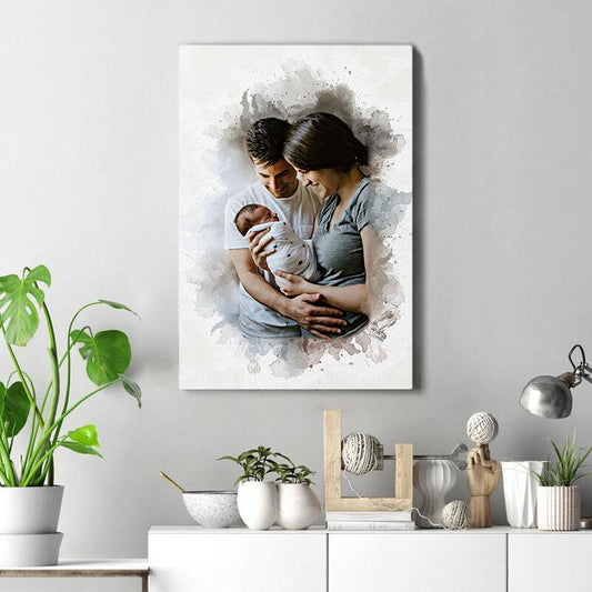 Egendefinert akvarellbilde på lerret - Kosteppe