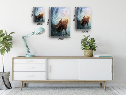 Foto på lerret - "Gi meg din hånd" - Kosteppe