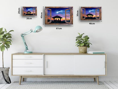 Foto på lerret - "Familie solnedgang" - Kosteppe