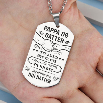 Vi vil alltid være sammen – Anheng gravert fra datter til far - Kosteppe