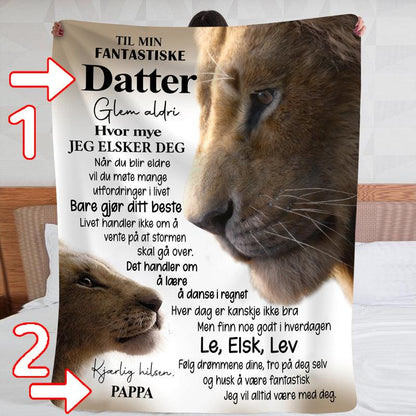 Teppe fra far til datter - "Jeg er alltid med deg" - Kosteppe