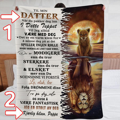 Teppe fra far til datter - "Min styrke er i deg" - Kosteppe