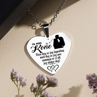 Min kjærlighet til deg er grenseløs – Hjerteanheng gravert fra mann til kone - Kosteppe