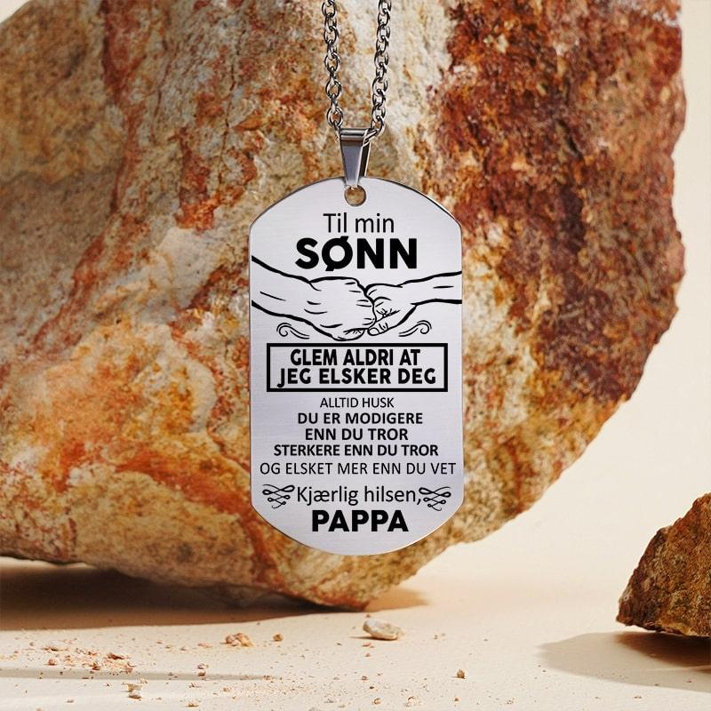Vår felles styrke – Anheng gravert fra far til sønn - Kosteppe