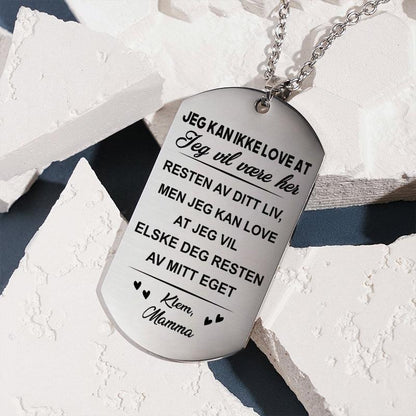 Meningen min med livet - Hjerteanheng med inngravering fra mor til barn - Kosteppe