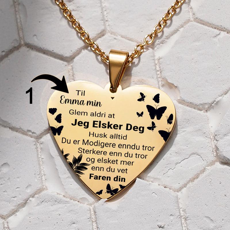 Du er sjelen min – Hjerteanheng gravert fra far til datter - Kosteppe