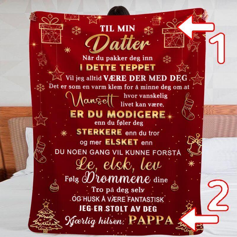 Teppe fra far til datter - "Min julekjære" - Kosteppe